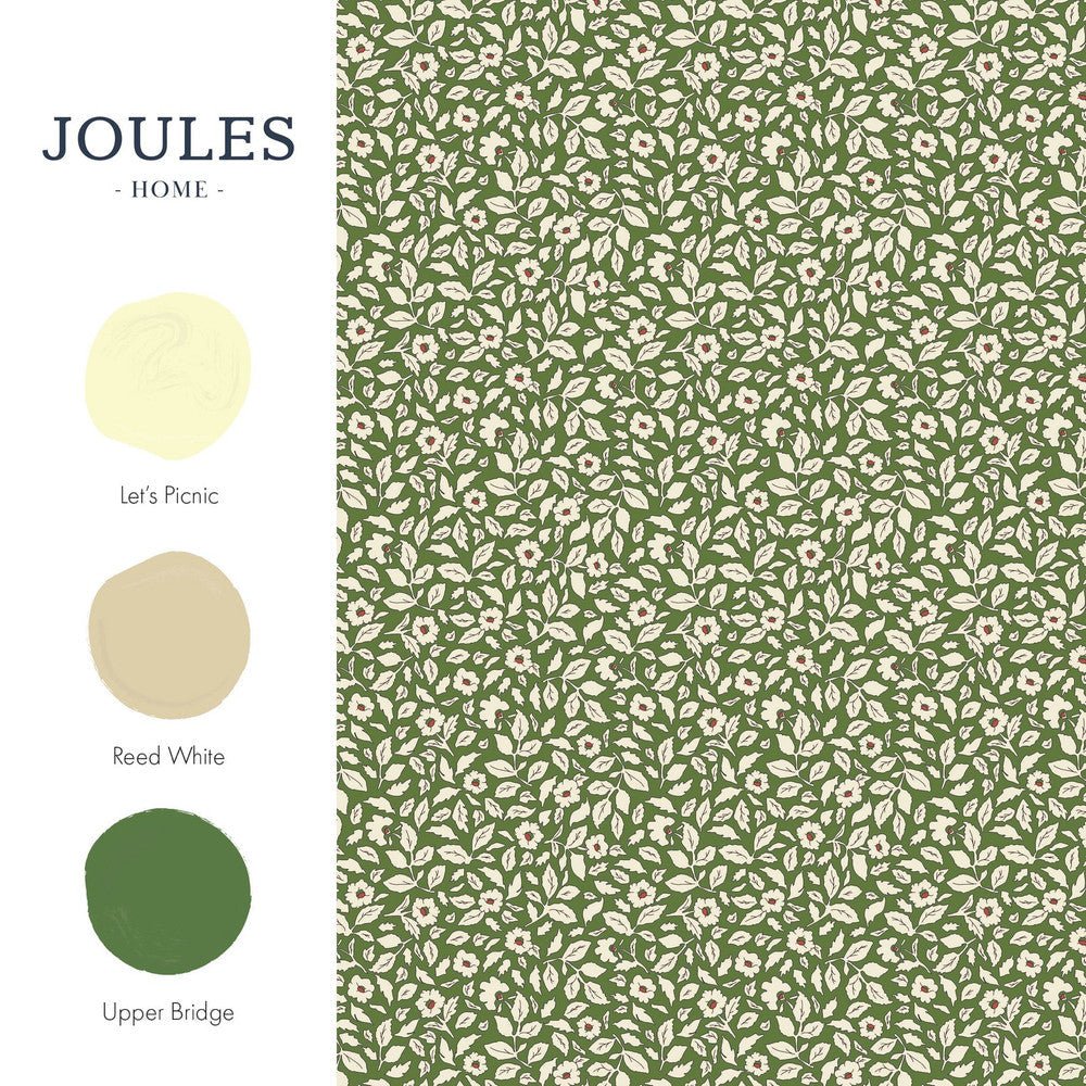 Ditsy Floral Wallpaper - Green - Joules - 128914 - Premier Wallcovering