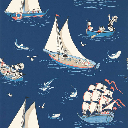Donald Nautical Wallpaper - Night Fishing - DDIW217283 - Sanderson - Premier Wallcovering