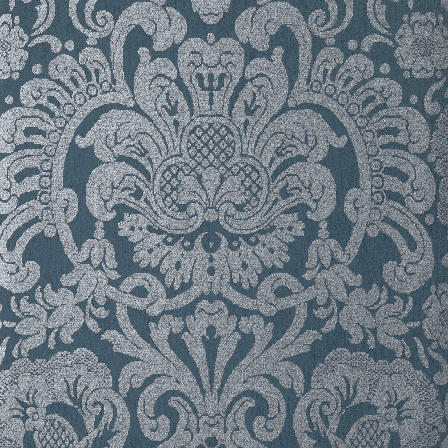 Dorian Damask Wallpaper - Navy - Thibaut - T89107 - Premier Wallcovering