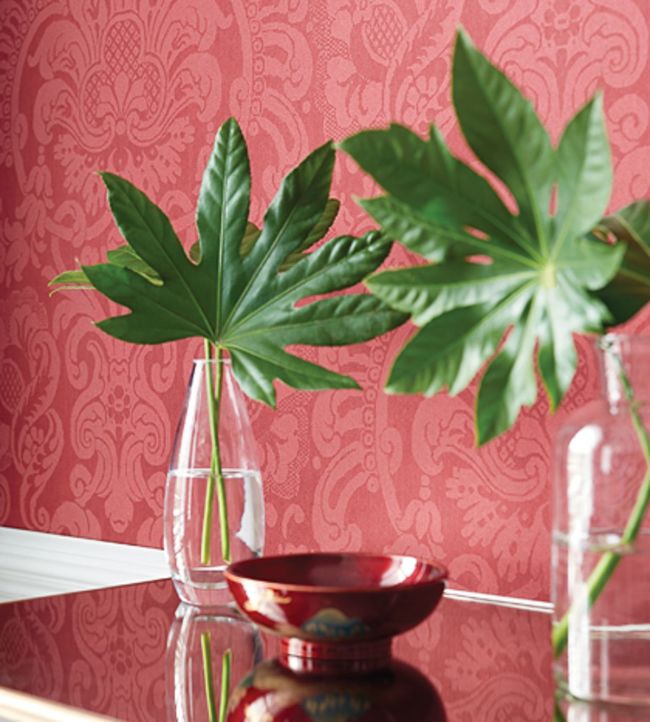 Dorian Damask Wallpaper - Navy - Thibaut - T89107 - Premier Wallcovering