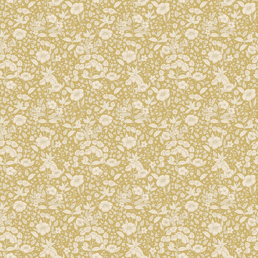 Doris Wallpaper - Mustard - Summer Gray - Premier Wallcovering