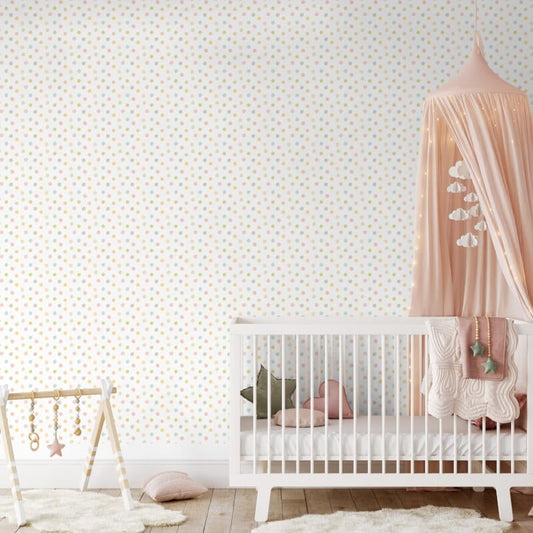 Dotty Wallpaper - Pastel Riot - Hoopla Walls - HWA1316W - Premier Wallcovering