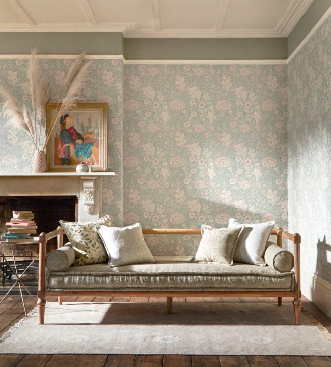 Double Bough Wallpaper - Teal Rose - 216680 - Morris & Co - Premier Wallcovering