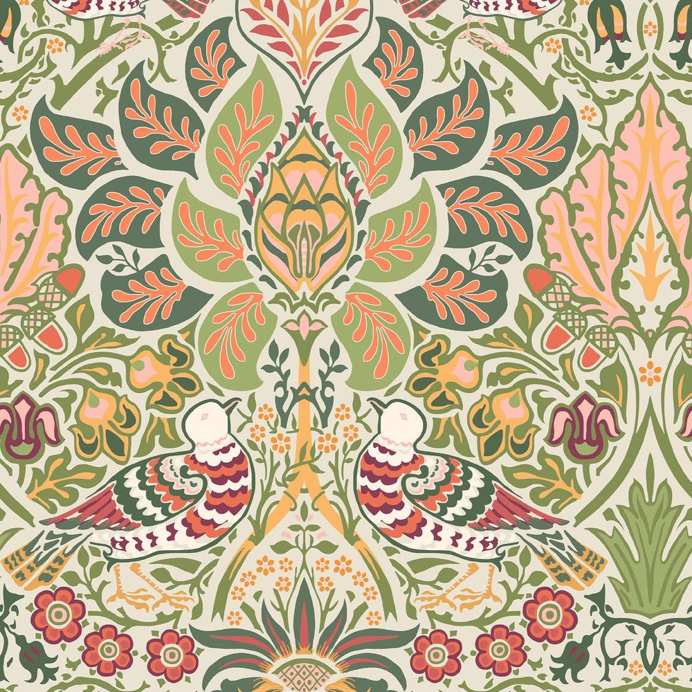 Dove & Rose Wallpaper - Olive - 140481 - William Morris - Premier Wallcovering