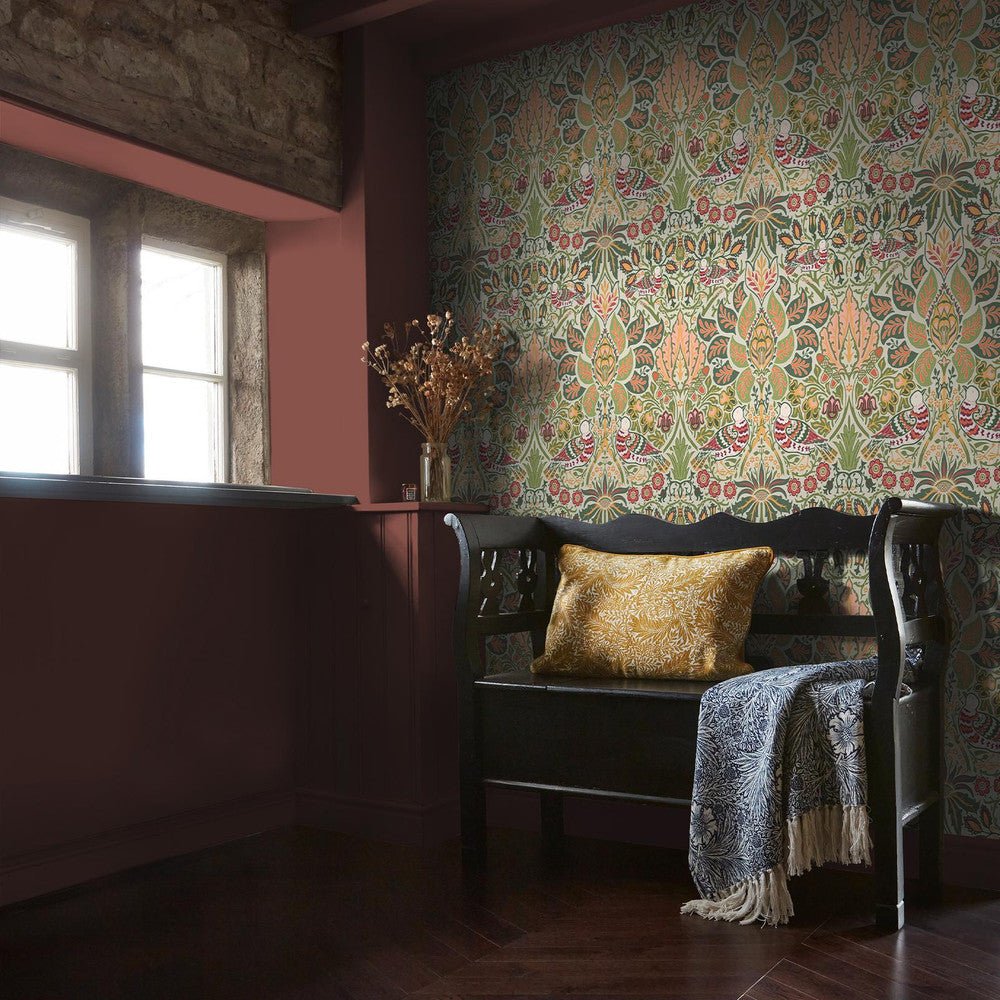 Dove & Rose Wallpaper - Olive - 140481 - William Morris - Premier Wallcovering