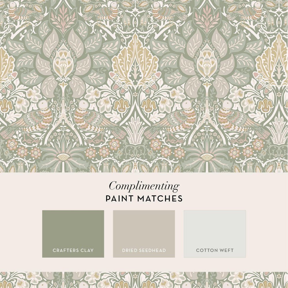 Dove & Rose Wallpaper - Spring Garden - 140482 - William Morris - Premier Wallcovering