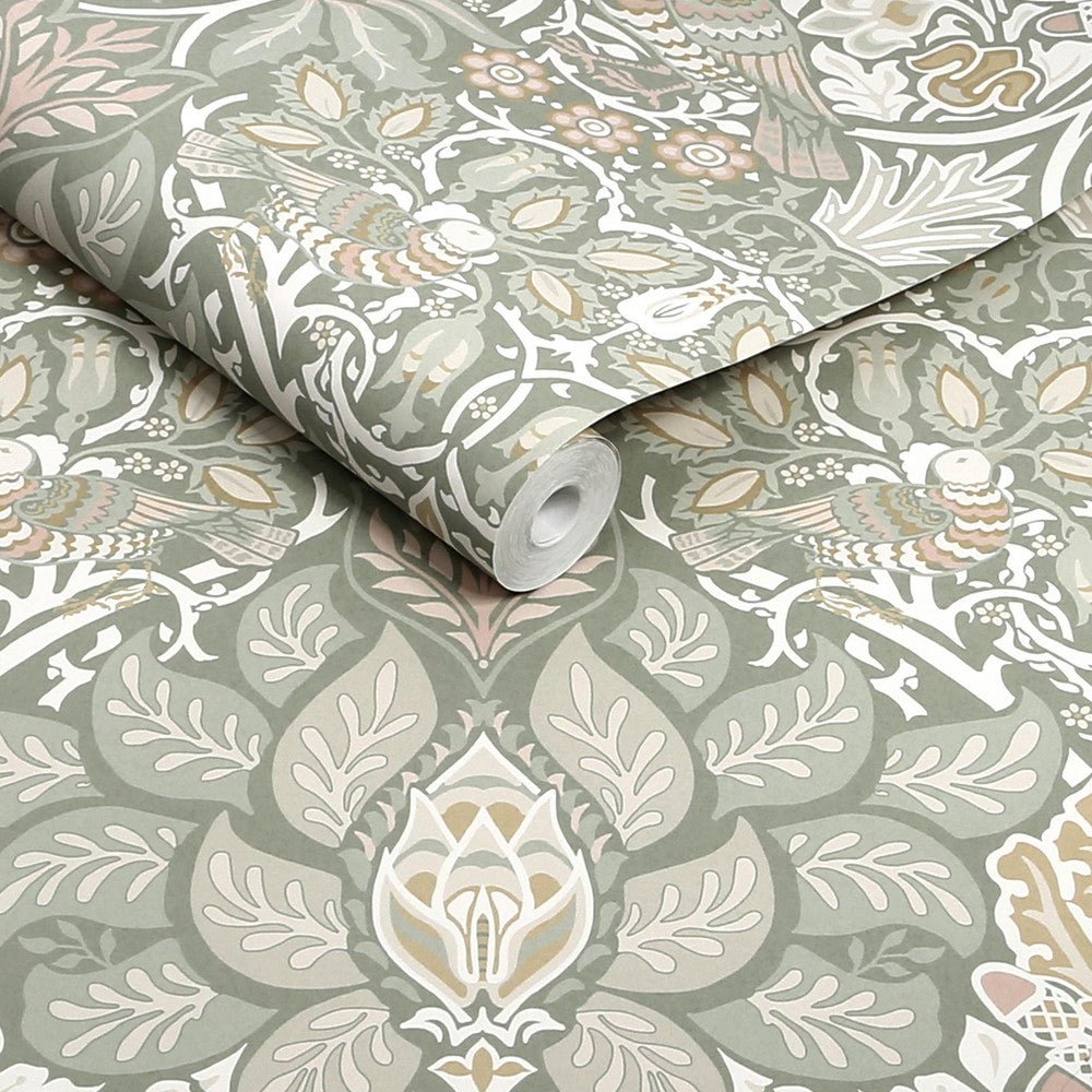 Dove & Rose Wallpaper - Spring Garden - 140482 - William Morris - Premier Wallcovering