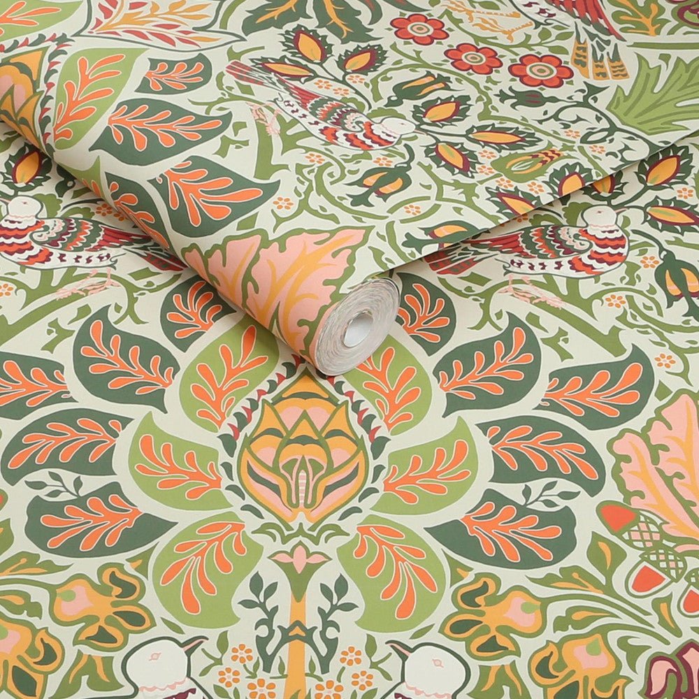 Dove & Rose Wallpaper - Olive - 140481 - William Morris - Premier Wallcovering