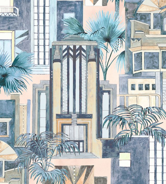 Downtown Deco Wallpaper - Pastel Blue - Brand McKenzie - BMHD002/02C - Premier Wallcovering