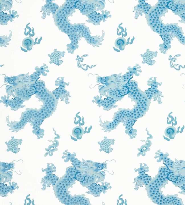 Dragon Dance Wallpaper - Blue - AT23182 - Anna French - Premier Wallcovering