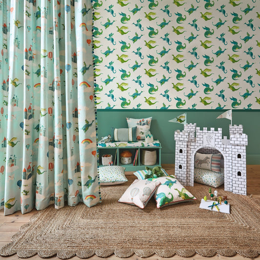 Dragon Dreams Wallpaper - Green - Villa Nova - W647/01 - Premier Wallcovering