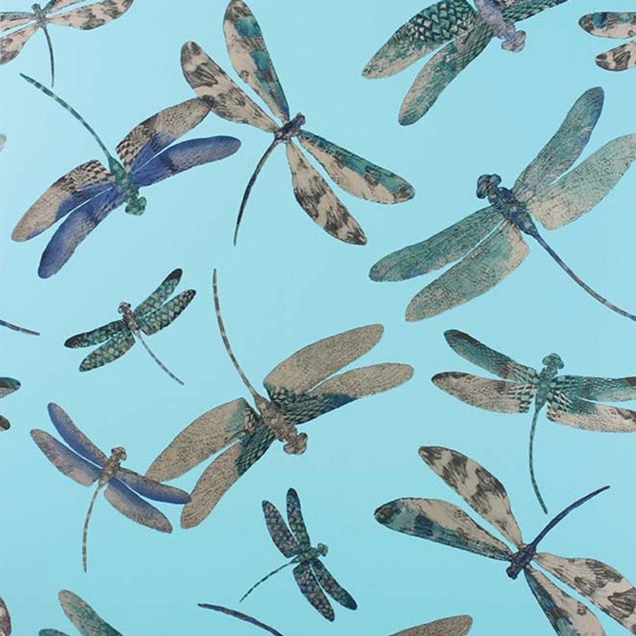 Dragonfly Dance Wallpaper - Blue - Matthew Williamson - W6650-03 - Premier Wallcovering