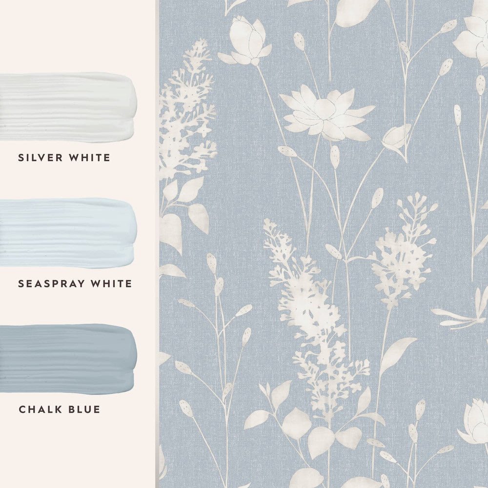 Dragonfly Garden Wallpaper - Chalk Blue - Laura Ashley - 113343 - Premier Wallcovering