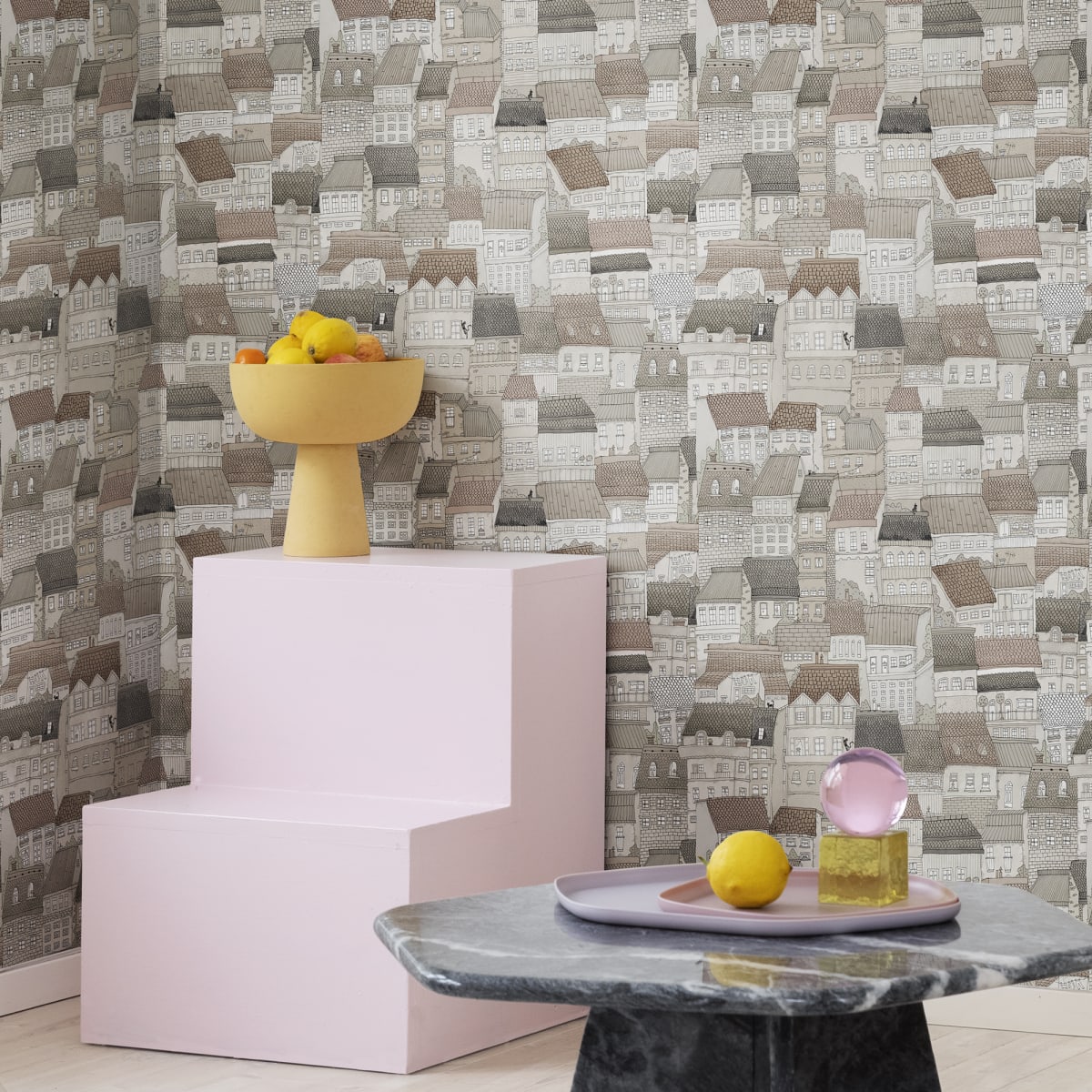 Dream Town Wallpaper - Sand - Rebel Walls - R18093 - Premier Wallcovering