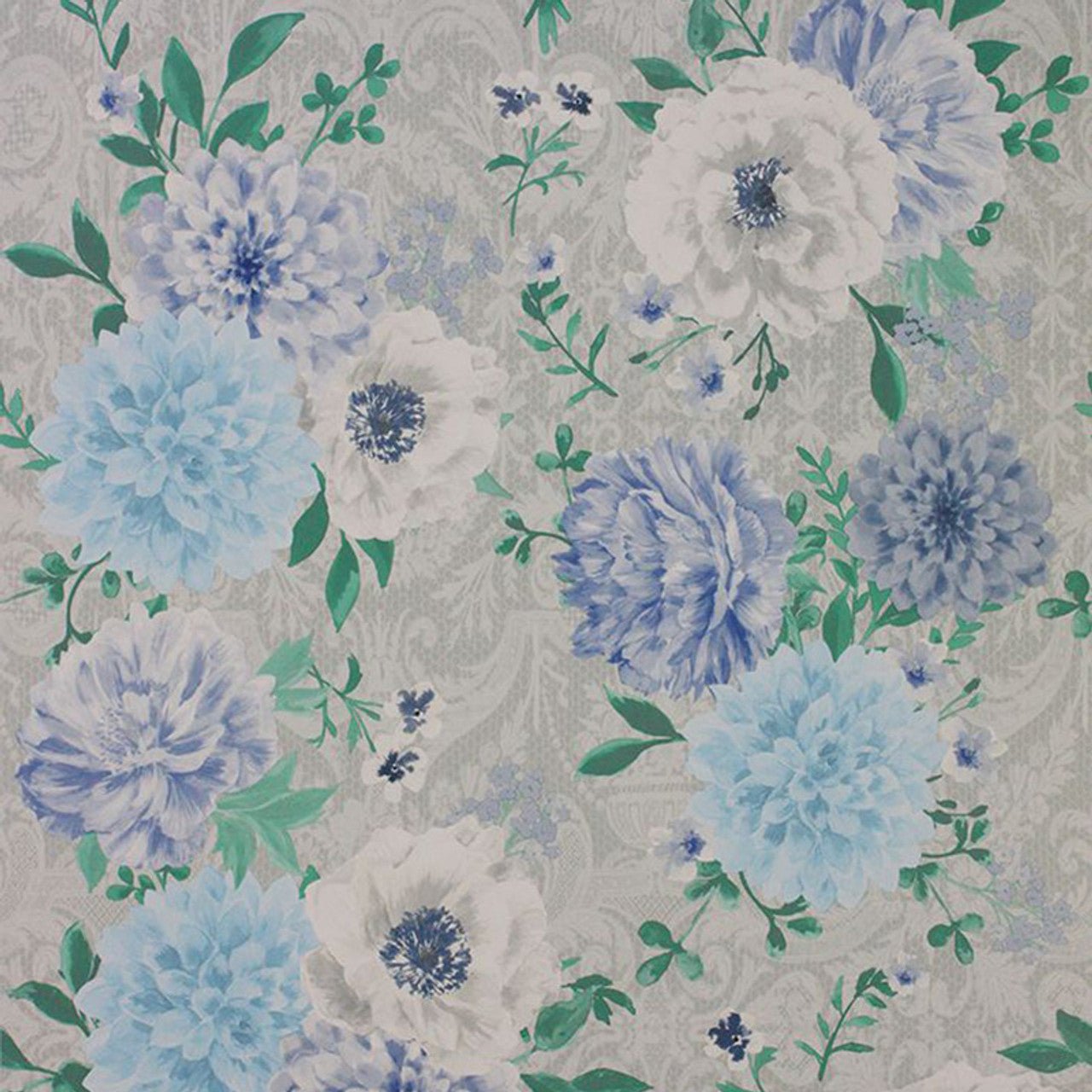 Duchess Garden Wallpaper - Grey/Persian - Matthew Williamson - W7147-05 - Premier Wallcovering