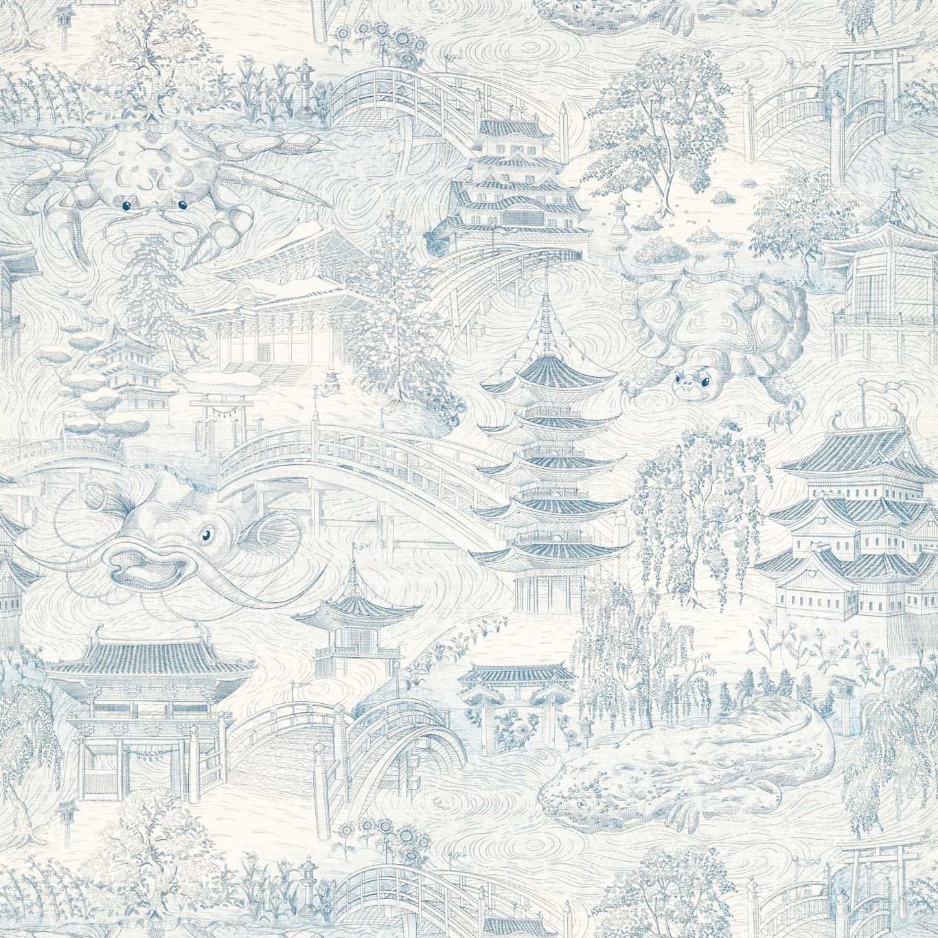 Eastern Palace Wallpaper - Indigo - ZHIW312987 - Zoffany - Premier Wallcovering