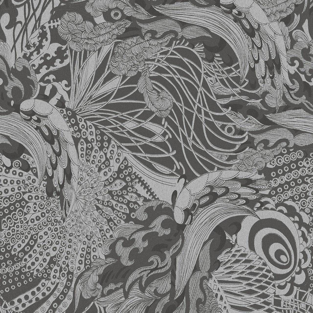 Eastern Tide Fantasia Wallpaper - Charcoal/Grey - Ted Baker - 12611 - Premier Wallcovering
