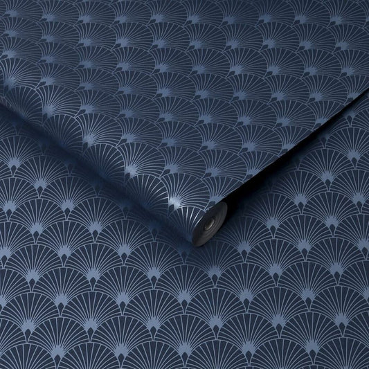 Ecailles Gatsby Wallpaper - Blue Mica - Superfresco Easy - 101366 - Premier Wallcovering