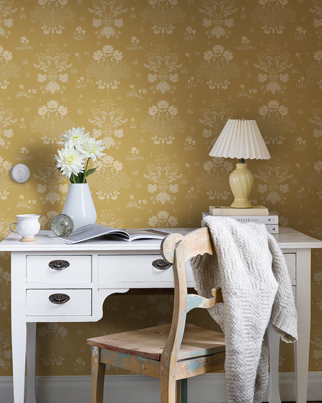 Edla Wallpaper - Yellow - Midbec - 83135 - Premier Wallcovering