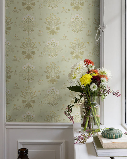 Edla Wallpaper - Light Green - Midbec - 83134 - Premier Wallcovering