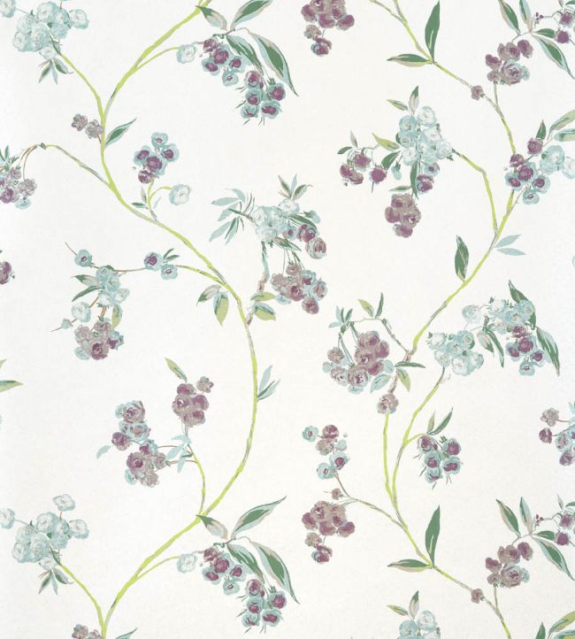 Edo Bloom Wallpaper - Lavender On Pearl - Anna French - AT16154 - Premier Wallcovering
