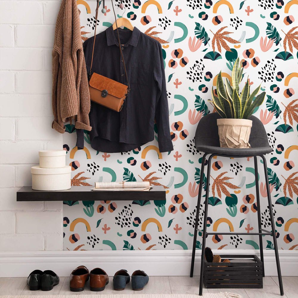 El Salvador Wallpaper - Terracotta, Duck Egg & Mustard - Lust Home - LH900097 - Premier Wallcovering
