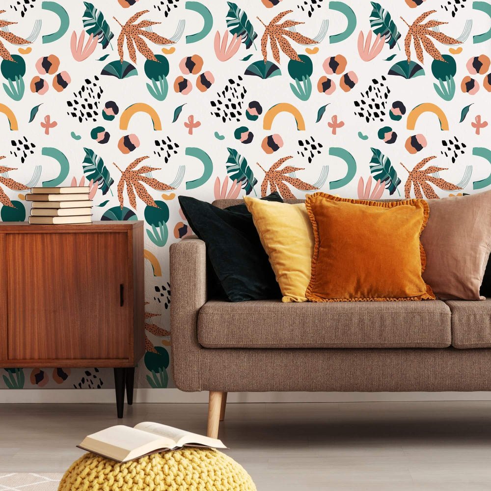 El Salvador Wallpaper - Terracotta, Duck Egg & Mustard - Lust Home - LH900097 - Premier Wallcovering