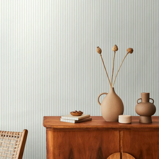 Elegance Chalk Stripe Wallpaper - Seafoam - Hoopla Walls - HWA1259W - Premier Wallcovering