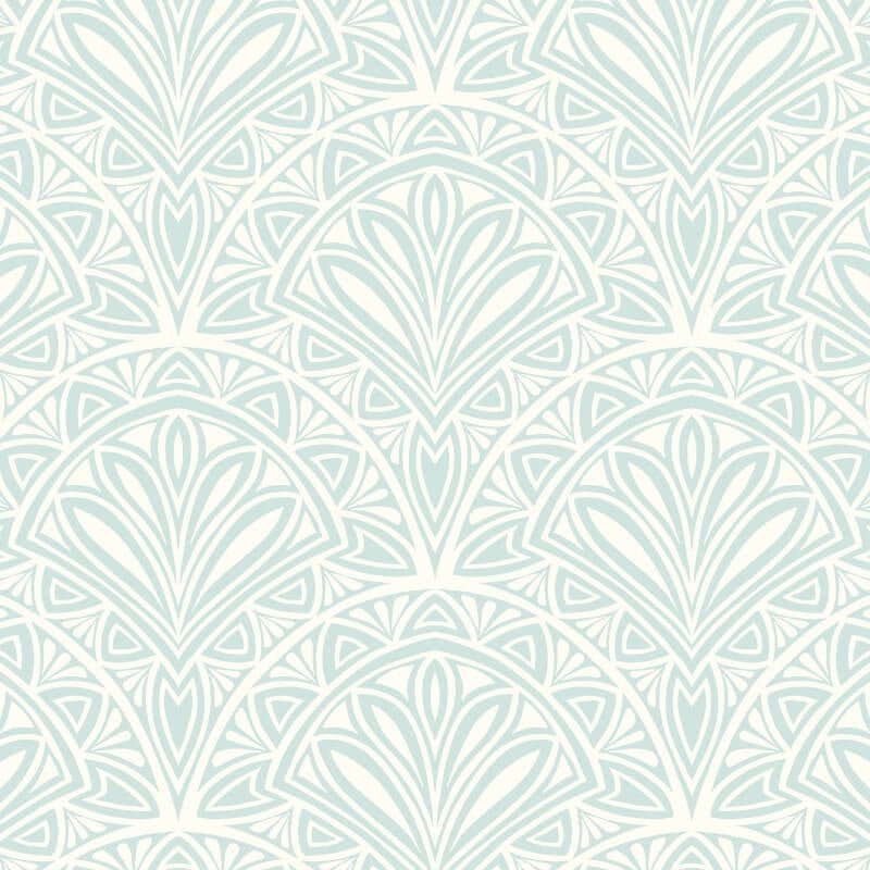 Elegance Deco Fan Wallpaper - Blue - Hoopla Walls - HWA1025W - Premier Wallcovering