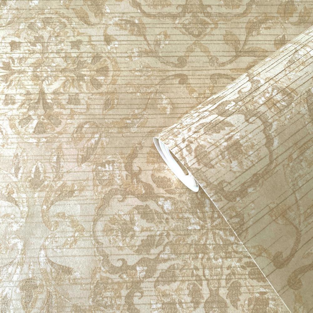 Elegance Floral Stripe Wallpaper - Beige - Galerie - DWP0353 - 03 - Premier Wallcovering