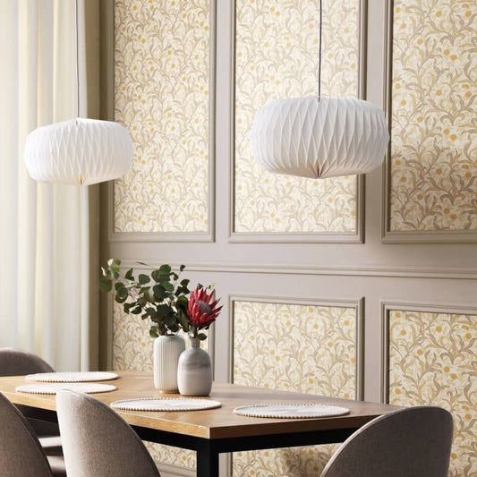 Elegance Floral Trail Wallpaper - Stone - Hoopla Walls - HWA1262W - Premier Wallcovering