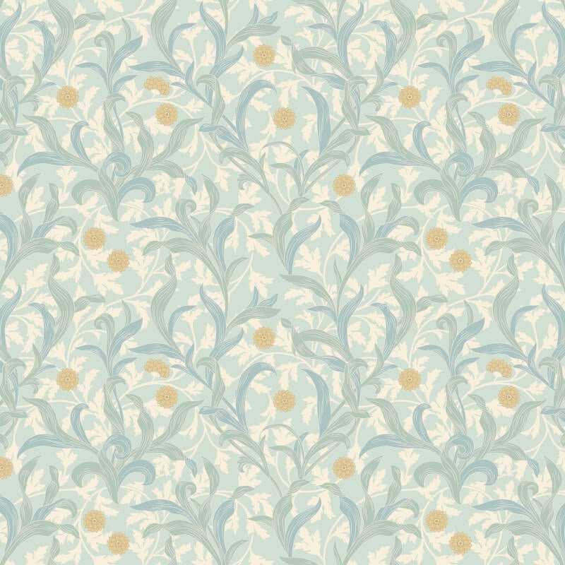 Elegance Floral Trail Wallpaper - Egg Blue - Hoopla Walls - HWA1266W - Premier Wallcovering