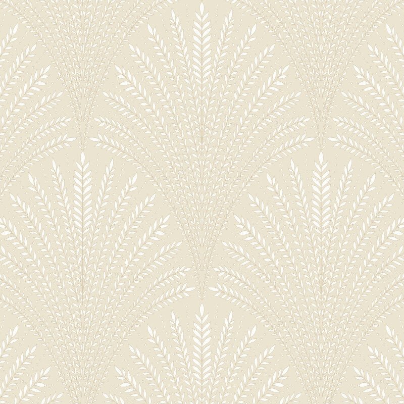 Elegance Leaf Fan Wallpaper - Natural - Hoopla Walls - HWA1031W - Premier Wallcovering