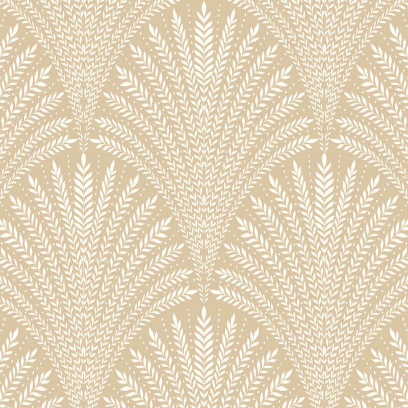 Elegance Leaf Fan Wallpaper - Gold - Hoopla Walls - HWA1032W - Premier Wallcovering