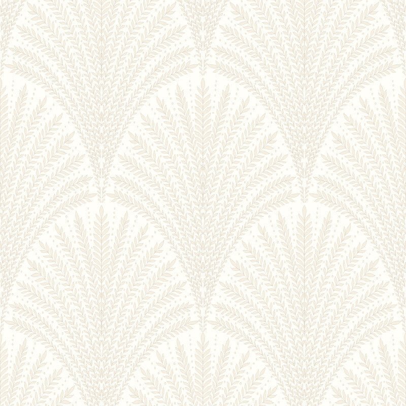 Elegance Leaf Fan Wallpaper - Chalk - Hoopla Walls - HWA1254W - Premier Wallcovering