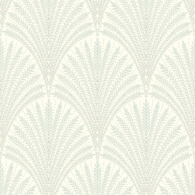 Elegance Leaf Fan Wallpaper - Sky - Hoopla Walls - HWA1255W - Premier Wallcovering