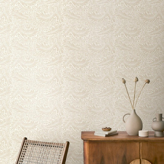 Elegance Leaf Vine Wallpaper - Natural - Hoopla Walls - HWA1229W - Premier Wallcovering