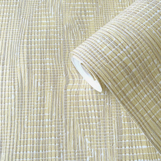 Elegance Loose Weave Wallpaper - Gold - Galerie - AM22003 - 1 - Premier Wallcovering