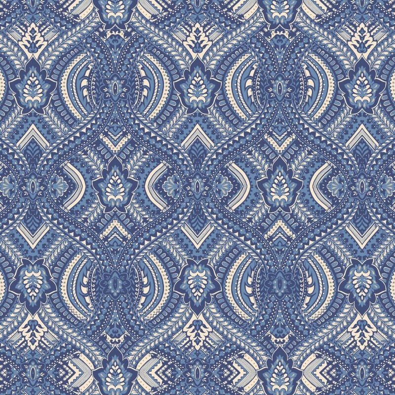 Elegance Ogee Damask Wallpaper - Navy Blue - Hoopla Walls - HWA1036W - Premier Wallcovering