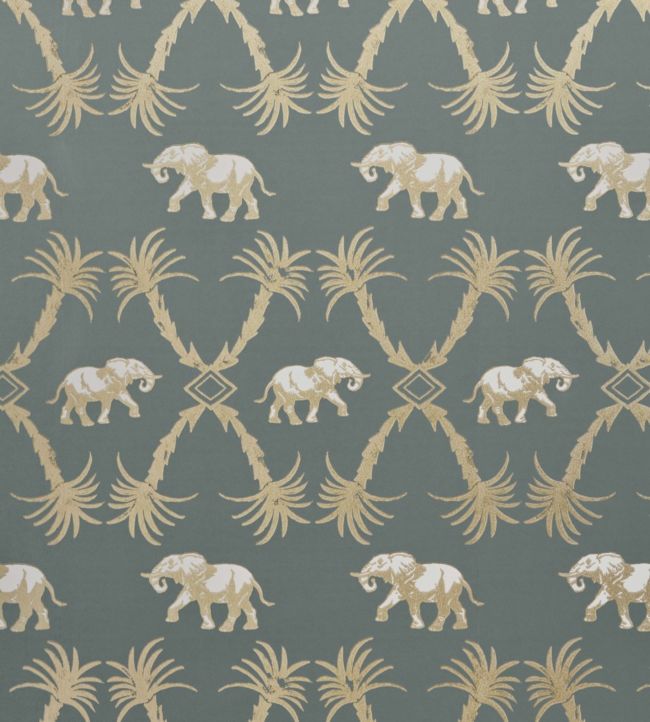 Elephant Palm Wallpaper - Gunmetal / Gold - BG2100201 - Barneby Gates - Premier Wallcovering