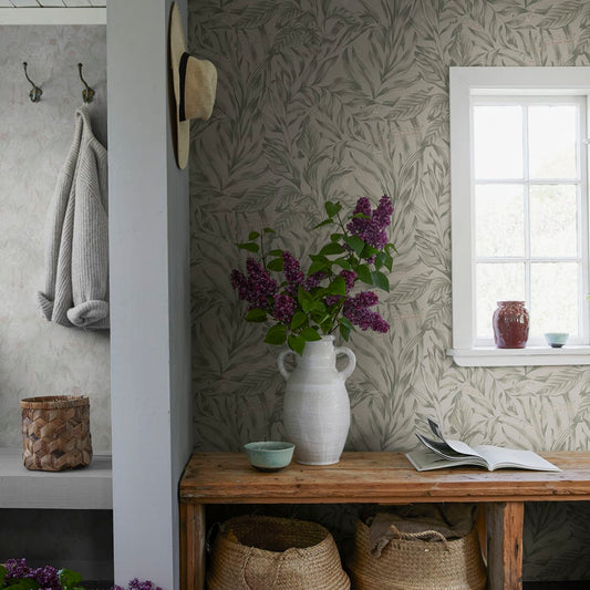 Elin Wallpaper - Sage Green - Sandberg - 837-18 - Premier Wallcovering