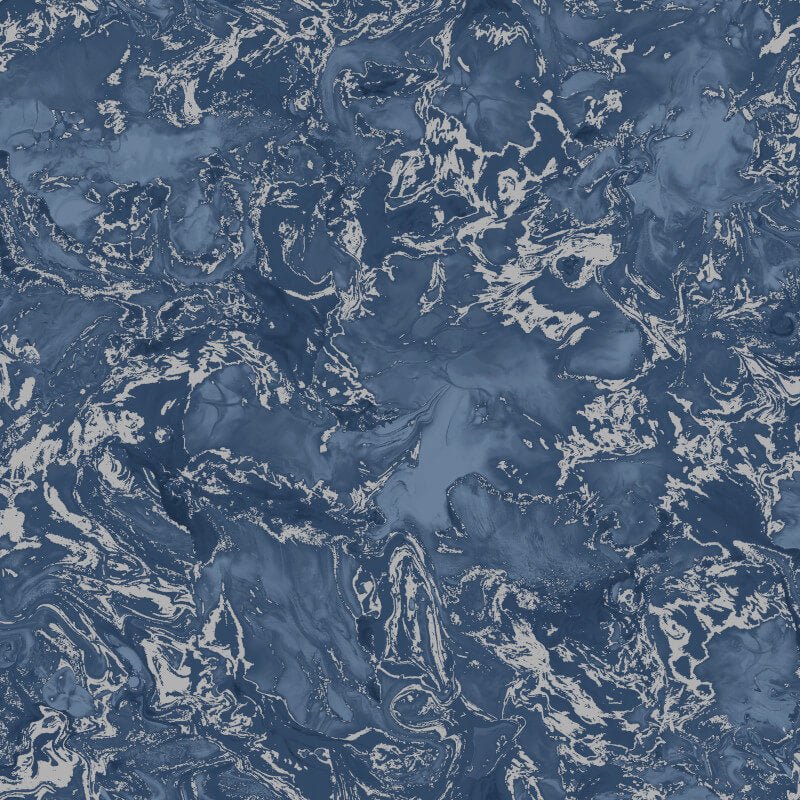 Elixir Marble Metallic Wallpaper - Blue/Silver - Muriva - 166505 - Premier Wallcovering
