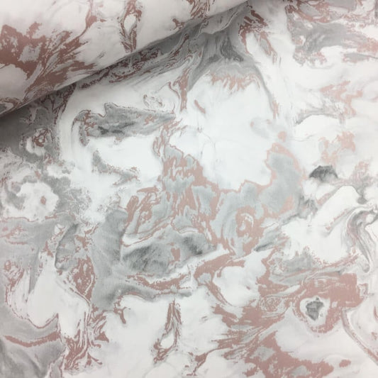 Elixir Marble Metallic Wallpaper - Rose Gold/Silver - Muriva - 166502 - Premier Wallcovering