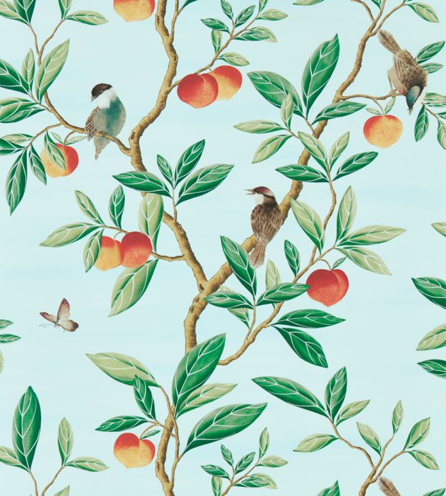 Ella Wallpaper - Sky/Fig Leaf/ Nectarine - HDHW112908 - Harlequin - Premier Wallcovering