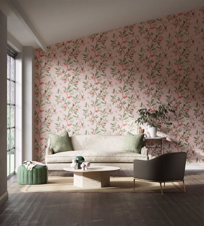 Ella Wallpaper - Powder/ Sage / Peach - HDHW112907 - Harlequin - Premier Wallcovering