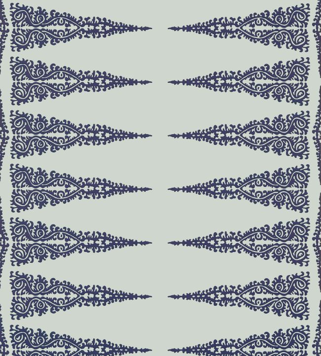 Ellery Stripe Wallpaper - Navy on Soft Teal - AT24548 - Anna French - Premier Wallcovering
