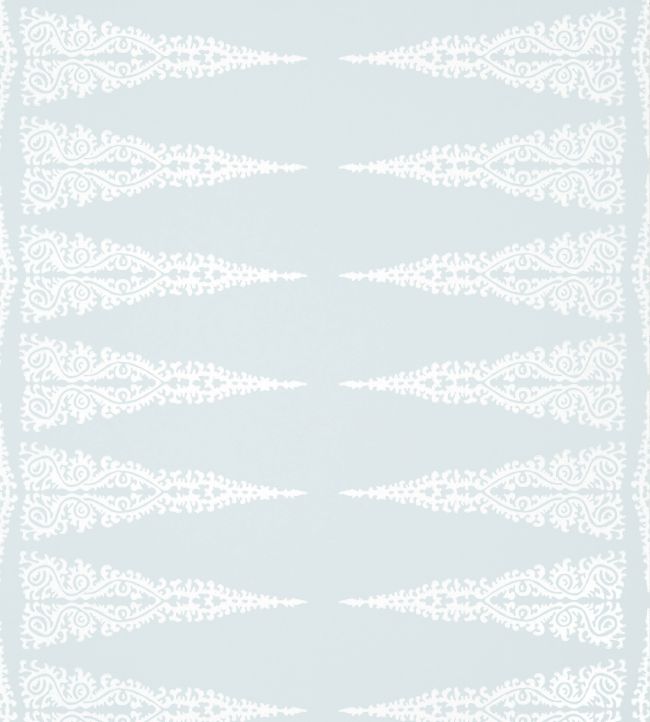 Ellery Stripe Wallpaper - White on Soft Blue - AT24542 - Anna French - Premier Wallcovering