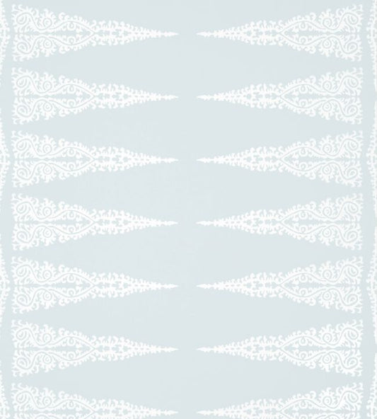 Ellery Stripe Wallpaper - White on Soft Blue - AT24542 - Anna French - Premier Wallcovering