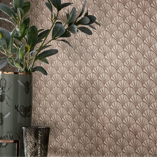 Elodie Foil Wallpaper - Burnished - 1838 wallcoverings - 1907 - 142 - 04 - Premier Wallcovering