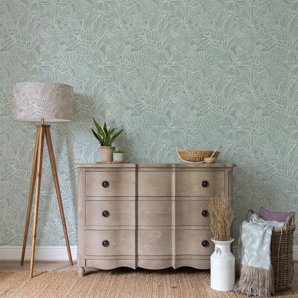 Elstow Wallpaper - Duck Egg - Voyage Maison - ELSTOW/WPO/DUC - Premier Wallcovering